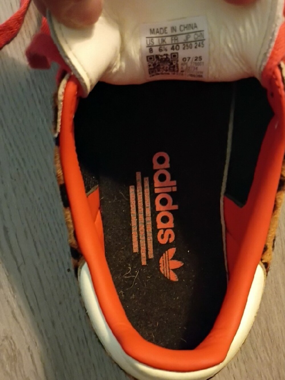 adidas Leopard-Print Gazelle with Orange Laces - Picture 6 of 6